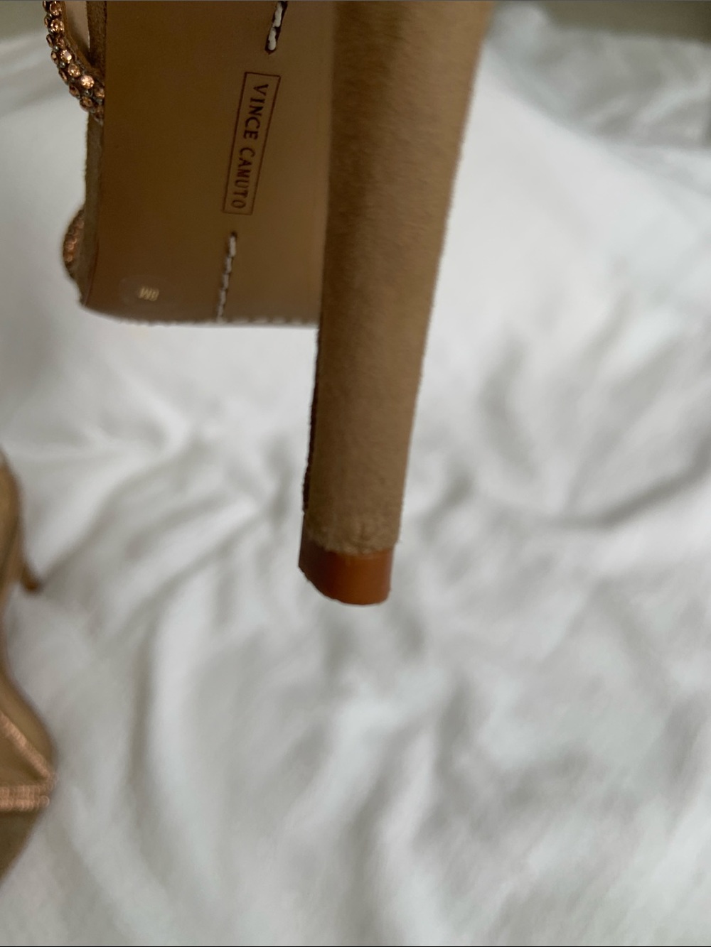 Vince Camuto Rose Gold Crystal-Strap Stiletto Sandals - Picture 3 of 6